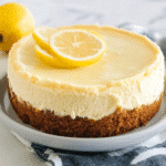 Instant Pot Lemon Cheesecake garnished with lemon zest