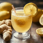 natural Mounjaro drink with lemon, honey, and ginger